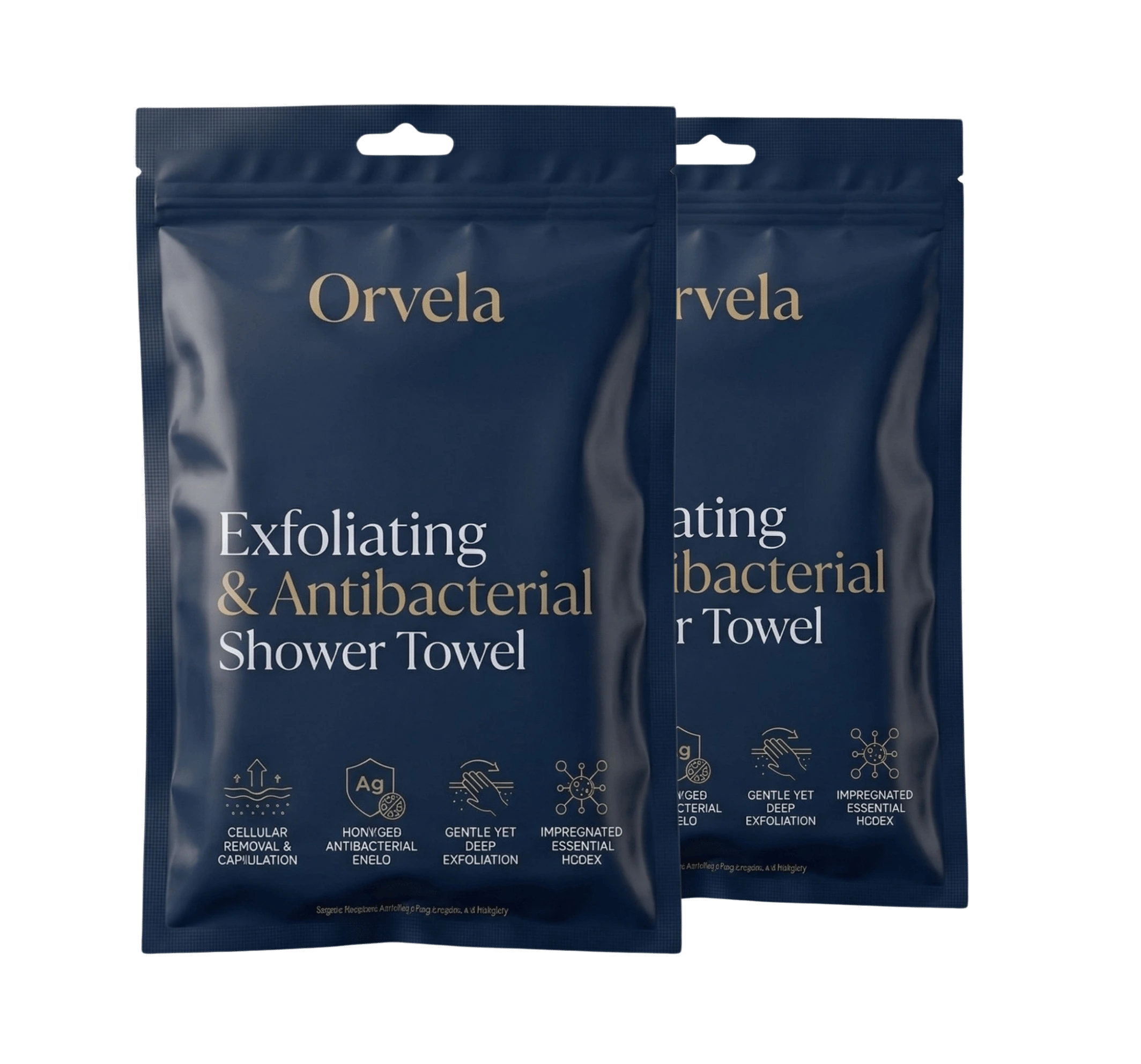 2 x Exfoliating Antibacterial Shower Towel