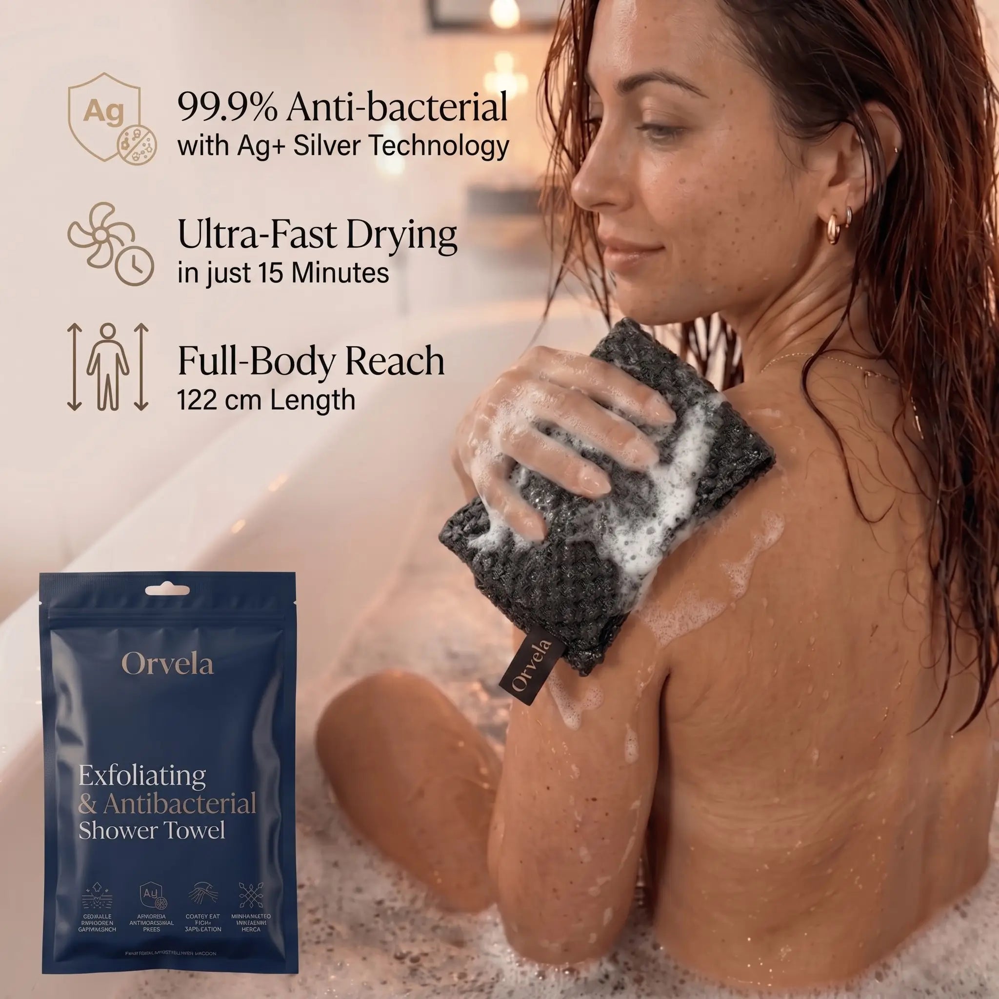 Exfoliating Antibacterial Shower Towel